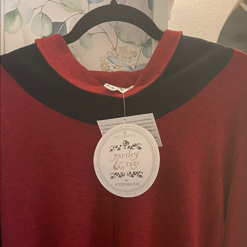 NWT Parsley & Sage Red and Black Tunic